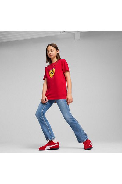 Puma Scuderia Ferrari Hp Race Colored Big Shield Junior T-Shirt