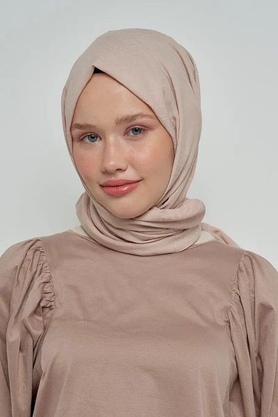 ED Scarf Model de linie de șal jacquard mătăsos - Ecru