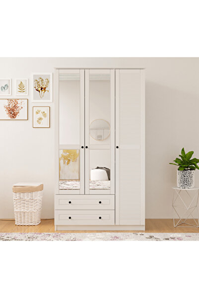 Rabi Diva Country 3 Kapak 2 Çekmeceli Aynalı Gardırop