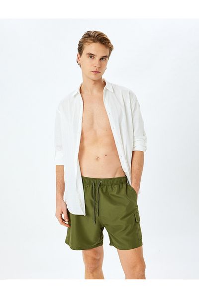 Koton Oversize μαγιό με κορδόνια και λεπτομέρεια τσέπης στη μέση