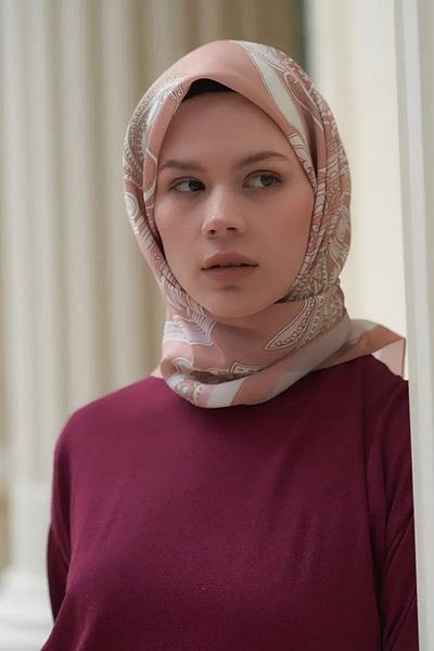 ED Scarf Μοτίβο Modal Κασκόλ - Μπεζ