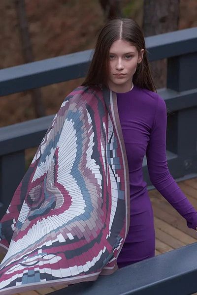 ED Scarf Φουλάρι Modal Illusion Pattern - Μαλακό