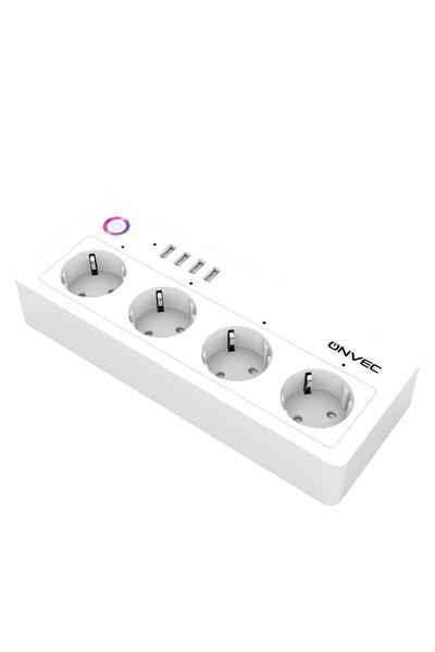 ONVEC 2gen Tuya Wi-fi Destekli 4lü Korumalı Usbli Smart Grup Priz-uygulama Üzerinden kontrol