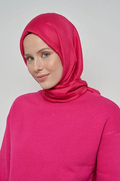 ED Scarf Μοτίβο μονόγραμμα βαμβακερό σάλι Jacquard - Ροζ