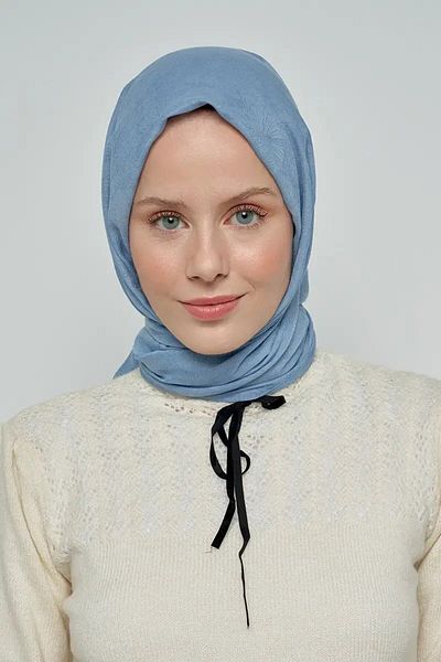 ED Scarf Model de frunze de șal de bumbac - albastru