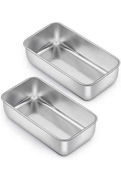 COOYA 9 x 5 Inch Stainless Steel Baking Loaf Pans, For Bread Cake Brownies, Non Toxic, Dishwasher Safe