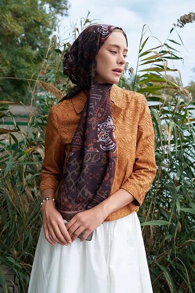ED Scarf Meyal Iconic Collection - Καφές