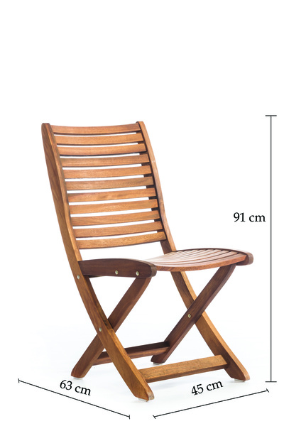 Root Art Mane Iroko Ahşap Katlanır Kolsuz Bahçe-Balkon Sandalye