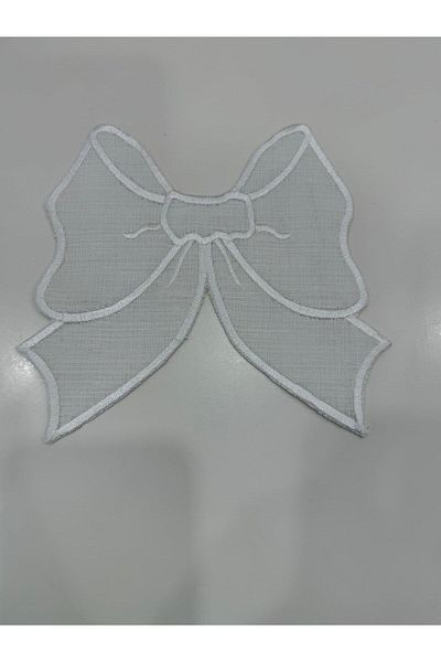 İNCİ ÇEYİZ 6 bucăți de țesătură de in, model de fundă, broderie, șervețel de cocktail și coaster.