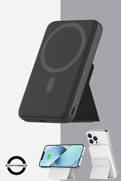 SWORD Magsafe Powerbank 7000mAh 20W Hızlı Şarj Standlı ve Taşınabilir iPhone ve Android Uyumlu