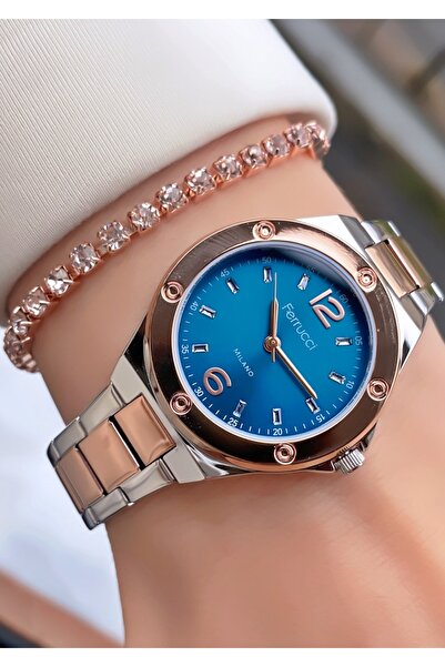 Ferrucci Marka Rose Gümüş Renk Çelik Kordon 2 Yıl Garantili Kadın Kol Saati -...
