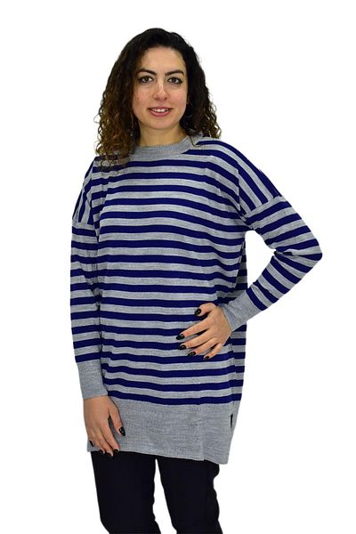 BAGLAN Oversize Women's Striped Sweater - Bgl-St04083