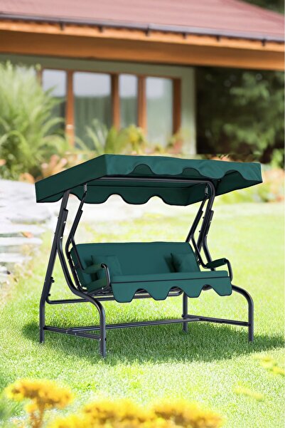 YAPKAR 3 Kişilik Lüx Ultra Sağlam Bahçe Salıncağı Balkon Teras Salıncak 200 Cm