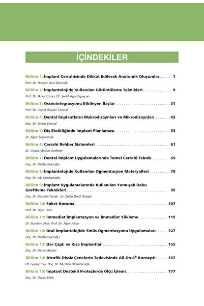 Güneş Tıp Kitabevi Implantoloji Akıl Notları