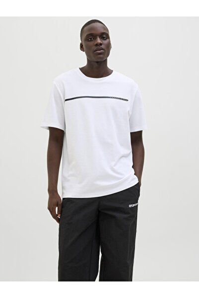 Jack & Jones Fusion Branding Erkek Beyaz Tişört (12273120-BW)