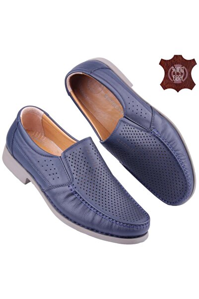 DETECTOR Ανδρικά παπούτσια casual από γνήσιο δέρμα ορθοπεδικά διάτρητα DTC0288-2