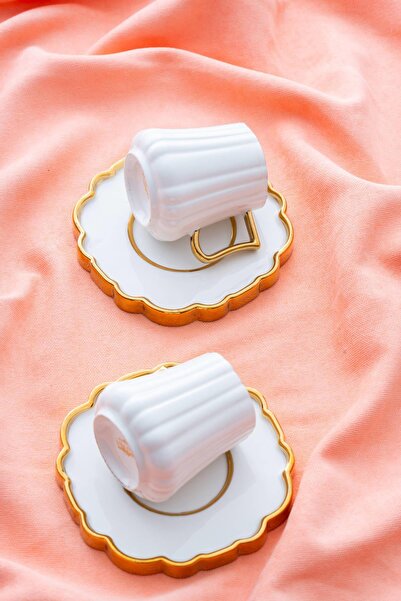 ACAR Set cești de cafea din porțelan Petra Duo pentru 2 persoane - 90 ml