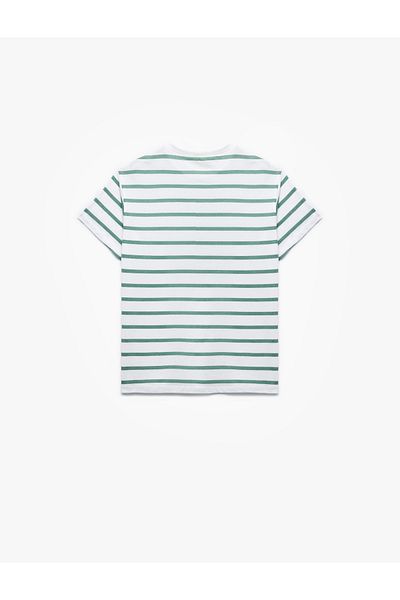 Koton Tricou cu mânecă scurtă din bumbac cu decolteu triplu