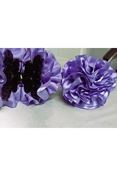 Lissa Aksesuar نموذج مشبك مزلاج مفصل من الساتان الأرجواني