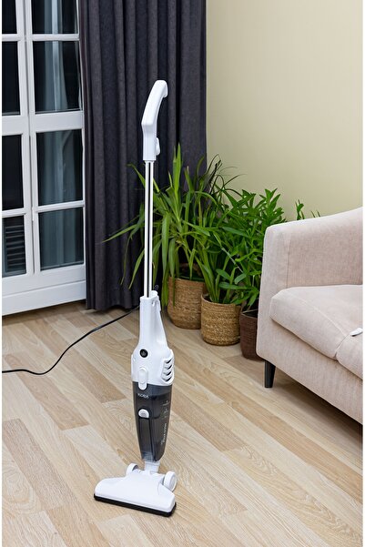 Floria ZLN8192 όρθια ηλεκτρική σκούπα λευκού χρώματος, 2 σε 1, χωρίς σακούλα, 800W, καλώδιο 4,2 μ.
