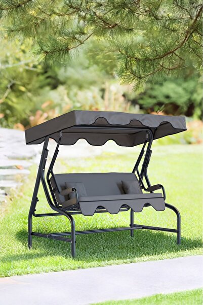 YAPKAR 3 Kişilik Lüx Ultra Sağlam Bahçe Salıncağı Balkon Teras Salıncak 200 Cm