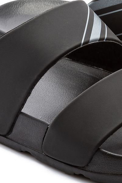 Twigy Kevin Gray Striped Men's Slippers Black 40/45