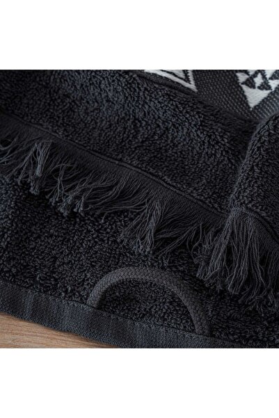 Green Black Антрацит з кремовою облямівкою, набір з 3 рушників Hereke