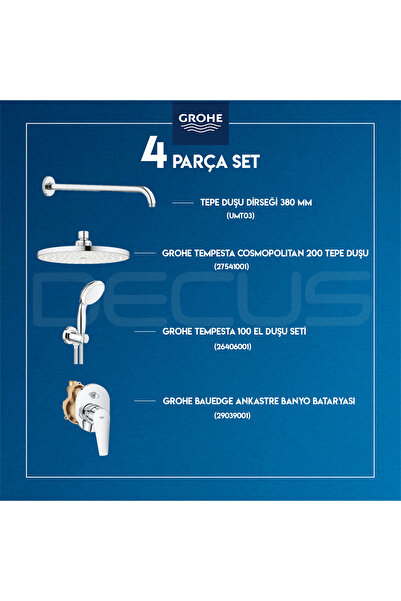 Grohe Bauedge Ankastre Duş Seti 27541001 26406001 29039001 Umt03