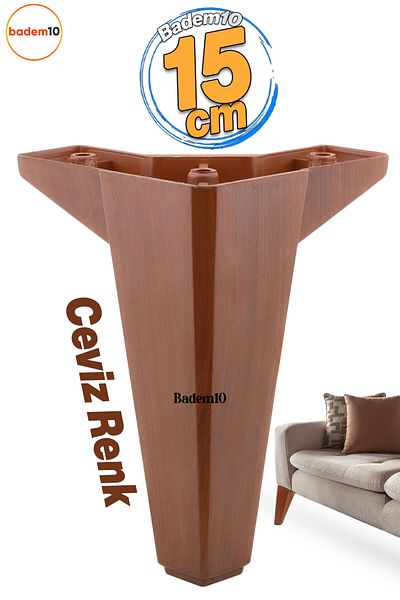 Badem10 Cedru Nuc Culoare 15cm Picior Mobilier Canapea de lux Fotoliu Baza Tv Unitate Riser Picioare Picior