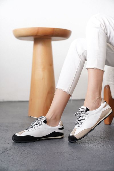 MODAADAM Pantofi sport Boeno pentru femei - alb-negru