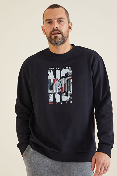 AIR JONES Ανδρικό φούτερ Lindon Navy Blue O Neck - 88130