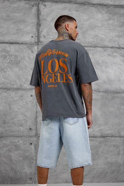 NOMARC Καπνιστό μπλουζάκι Los Angeles Washed Oversize