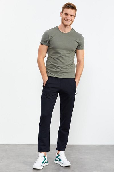 TOMMY LIFE Ανδρικό φούτερ Navy Blue - Φερμουάρ, Λεπτομέρεια κειμένου, Κλασικό πόδι - 84744