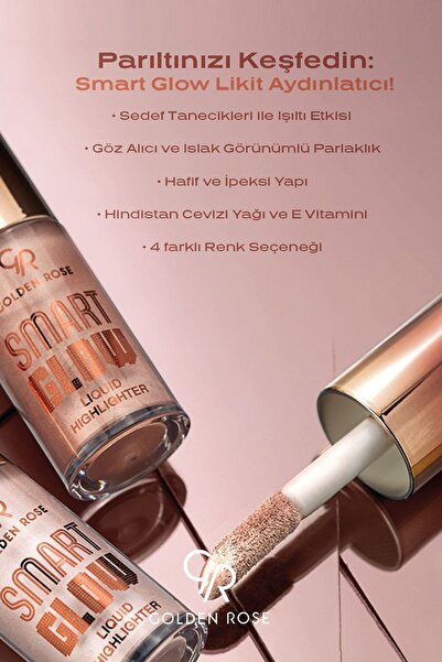 Golden Rose Smart Cheek Liquid Blush No:104 ve Smart Glow Liquid Highlighter No :201 Allık ve Aydınlatıcı Seti
