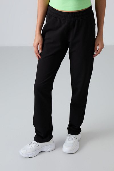 TOMMY LIFE Pantaloni de trening negri cu formă relaxată pentru femei - Fermoar ascuns și buzunare - 94148