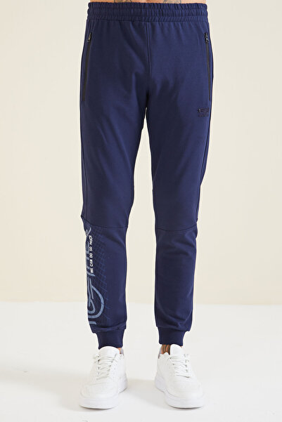AIR JONES Lewoll Indigo Printed Men's Tracksuit Bottom - 84926