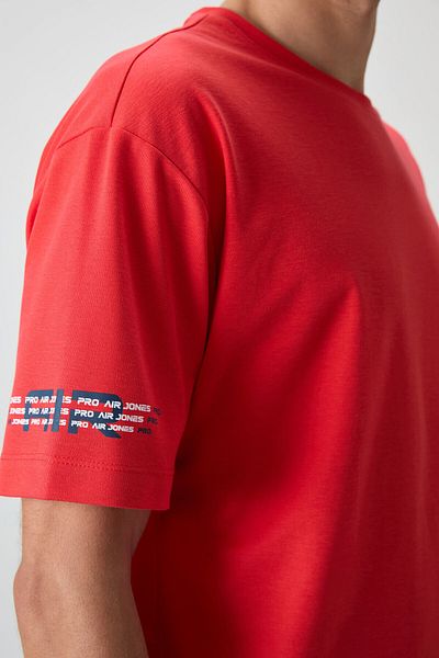 AIR JONES Мъжка тениска Fiesta Cotton Thick Surface Textured Oversize Fit с щампа - 88369