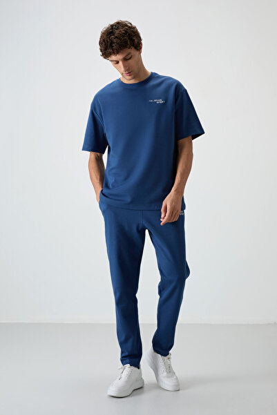 AIR JONES Σετ ανδρικής φόρμας από βαμβακερό πάχος απαλής υφής Oversize Fit Κεντημένη ανδρική φόρμα - 85252