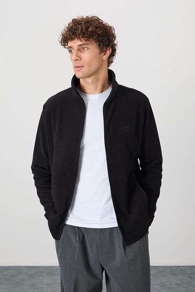 AIR JONES Hardy Black Standard Fit Polar Men's Sweatshirt - 88299
