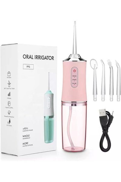 COOYA Water Flosser Cordless, Oral Irrigator Mini Portable, 220ml Sink USB Rechargeable