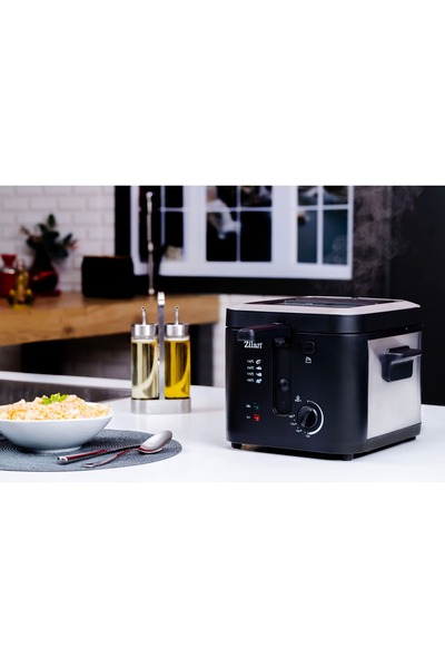 Zilan Friteuza ZLN-0010, 1600 W, 2.5 l, Termostat reglabil, Cuva detasabila, inox