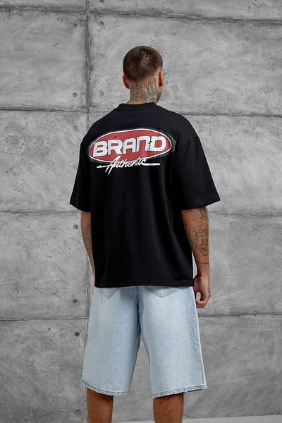 NOMARC Μαύρο μπλουζάκι με αυθεντική γραφή Oversize