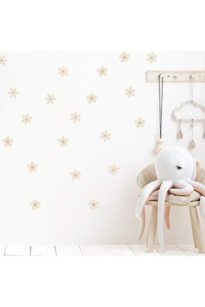 Sticker Sepetim Daisy Patterned 40 Pieces 6 cm Children's Room Wall Sticker
