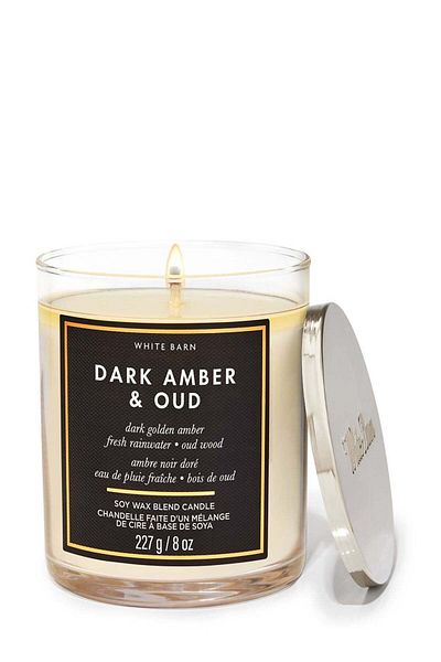 Bath & Body Works Dark Amber & Oud Single Wick Candle