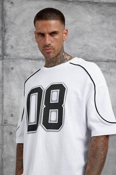 NOMARC White 08 Written Oversize Tshirt