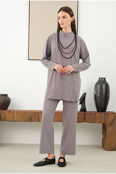 HEQA Modal Suit - Μοντέλο με Λύκρα και Γκρι Χέρια