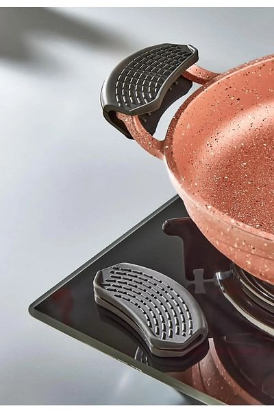 decorev 2 Pieces Silicone Pot Pan Handle Fireproof Non-Stick Handle Set