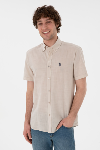 U.S. Polo Assn. Erkek Taş Kısa Kollu Gömlek 50306324-VR049