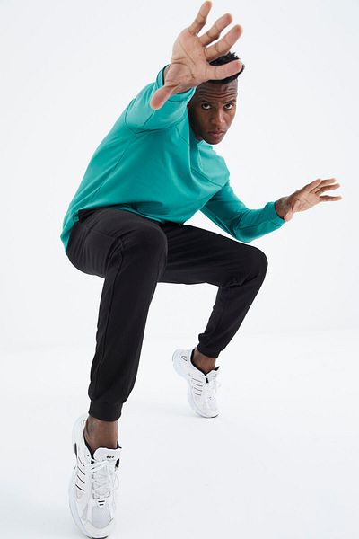 AIR JONES Σετ ανδρικές φόρμες Keith Sea Green Black - 85231