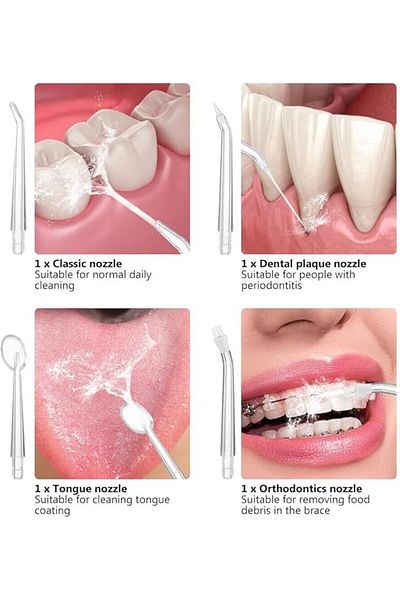 COOYA 220ml Oral Irrigator Cordless,USB Rechargeable Dental Water Flosser, 4 Nozzles and 3 Pressure Modes